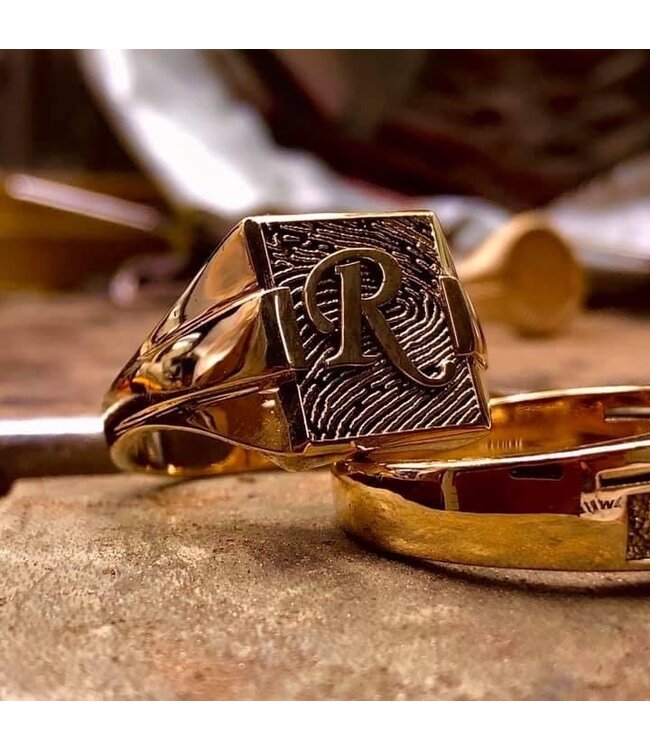 Touche herenring met vingerafdruk geelgoud TOUHR10