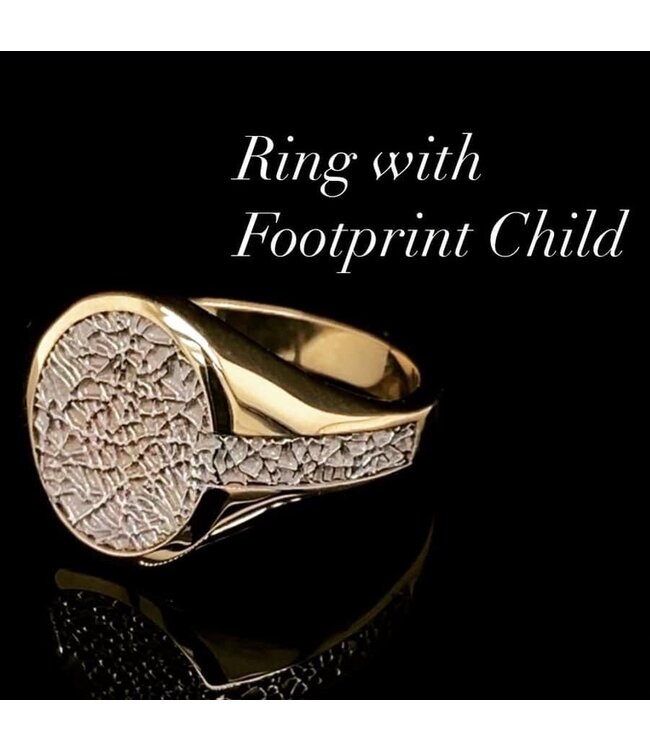 Touche Ring vingerafdruk zegelring geelgoud TOUDR2