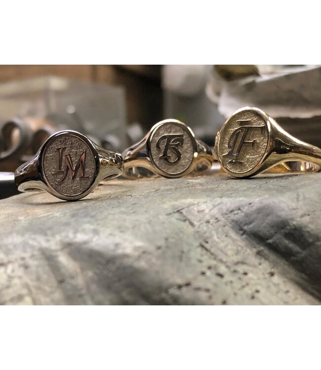 Touche Ring vingerafdruk zegelring geelgoud TOUDR2