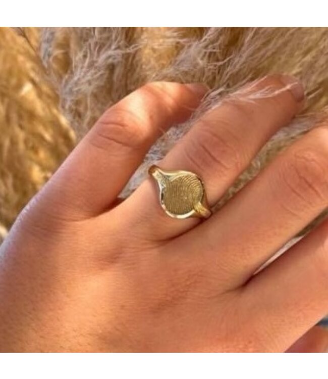 Touche Ring vingerafdruk zegelring geelgoud TOUDR2