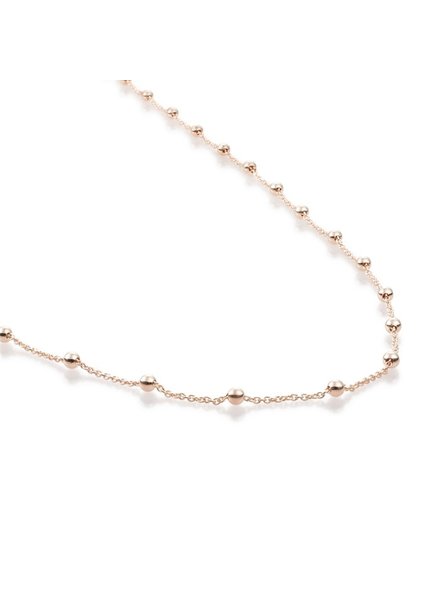 Sparkling Jewels Sparkling Jewels Ketting Ball Chain Rose 50cm