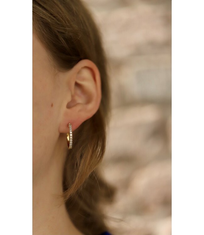 ROEMER 18K geelgouden oorringen met diamant 0.70ct