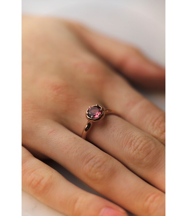 ROEMER by Bregje 18K Roségouden ring met roze toermalijn