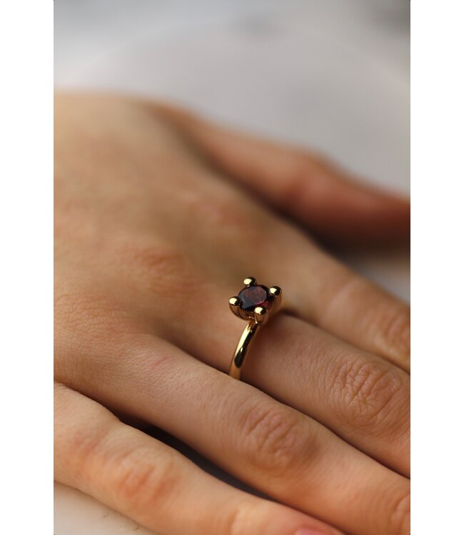 ROEMER by Bregje ring Lily 18K geelgoud met roze toermalijn