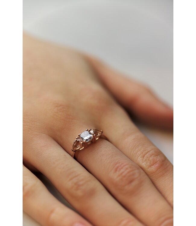 ROEMER by Bregje Rosegouden ring met Diamant en Morganiet