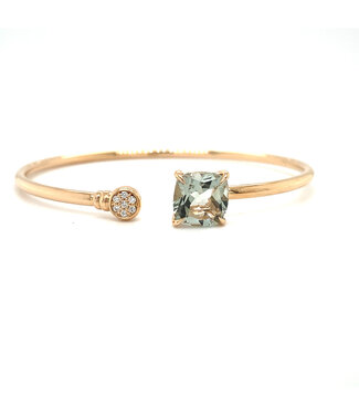 Positano Positano Bangle 18K rosegoud met Praseoliet en diamant