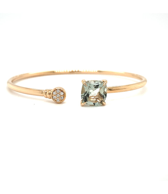 Positano Bangle 18K rosegoud met Praseoliet en diamant