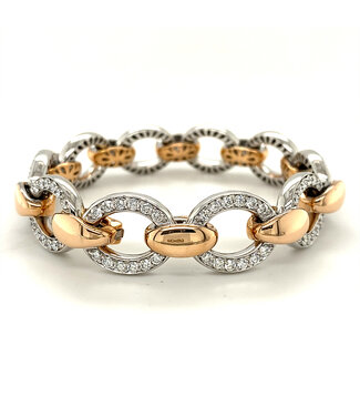 Positano Positano armband 14k rosé- met witgoud met briljant