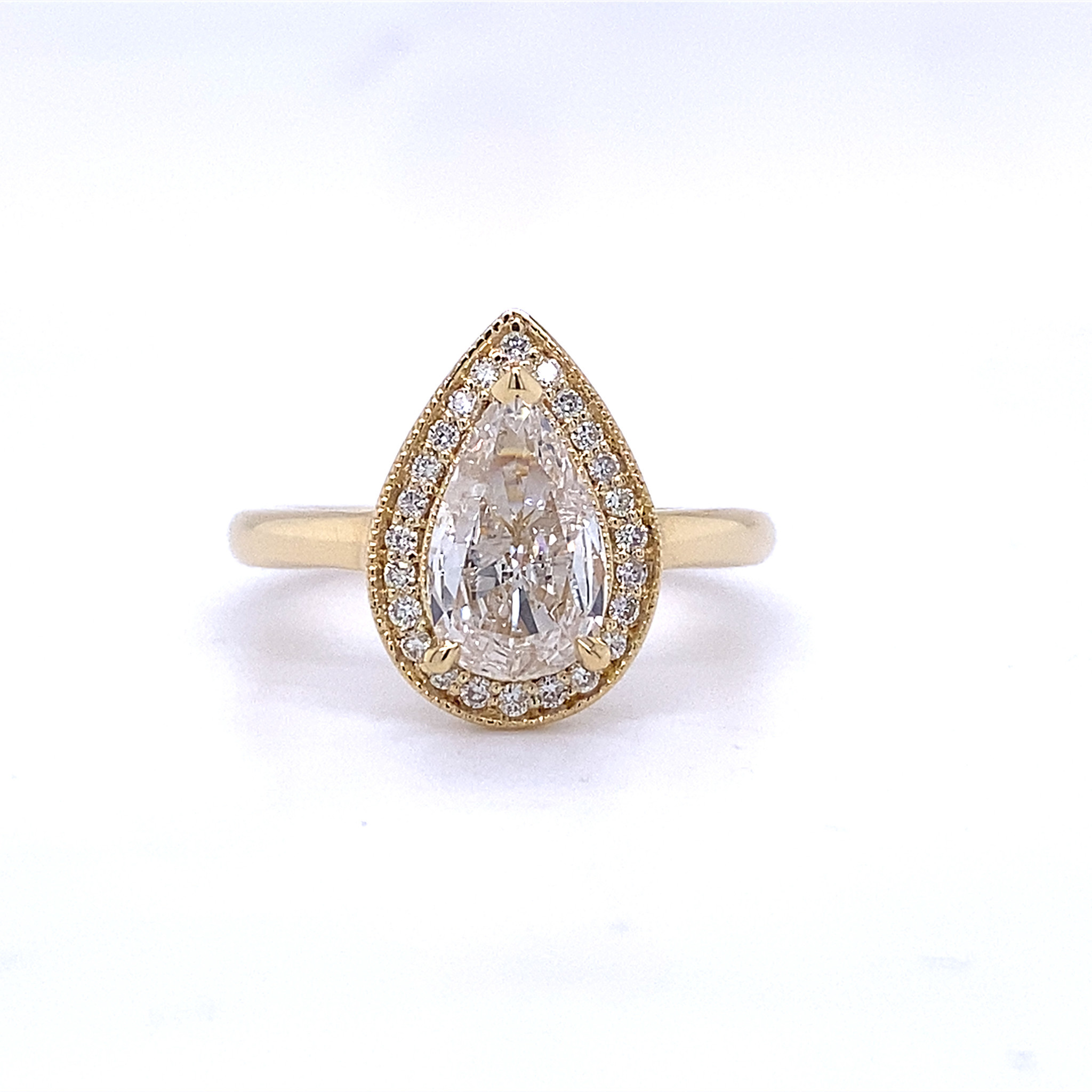 ROEMER ROEMER 18K geelgouden ring met diamant 1.26ct peer geslepen