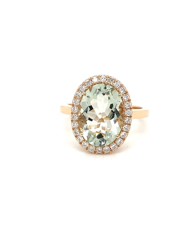 Positano ring prasioliet en diamant