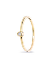 Miss Spring Miss Spring geelgouden ring The Button Diamant 0.03ct