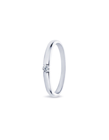 Miss Spring Miss Spring witgouden ring Bibi solitair 0.06ct