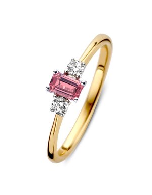 Excellent Jewelry Excellent ring bicolor met briljant & toermalijn RX437266-56