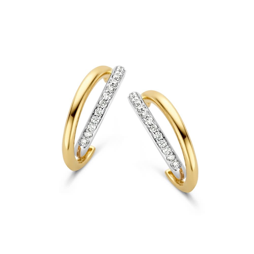Excellent Jewelry Excellent oorstekers bicolor briljant 0,18 crt. OP417159
