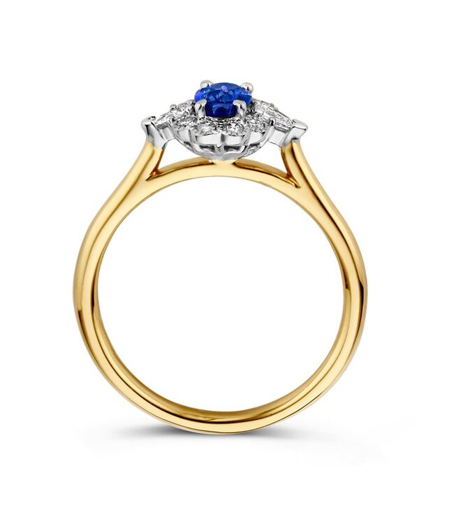 Excellent ring bicolor met briljant & saffier RX437371-56