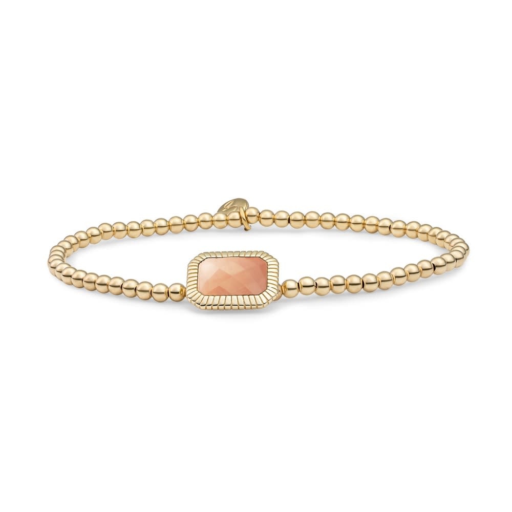 Sparkling Jewels Sparkling Jewels Armband Baguette Peach Rhodonite gold
