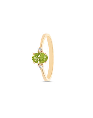 Miss Spring Miss Spring Ring Helena met Peridot en diamant 0.03ct