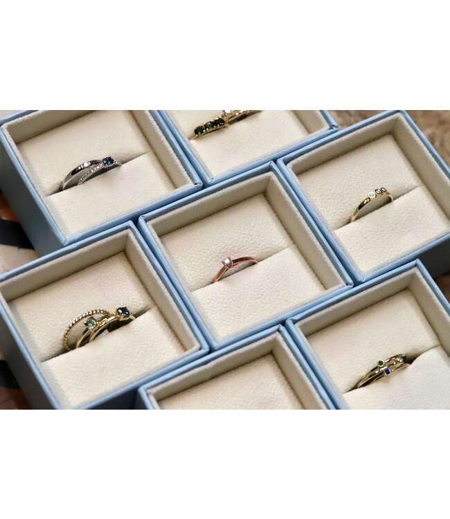 Miss Spring roségouden solitair ring 0.08ct