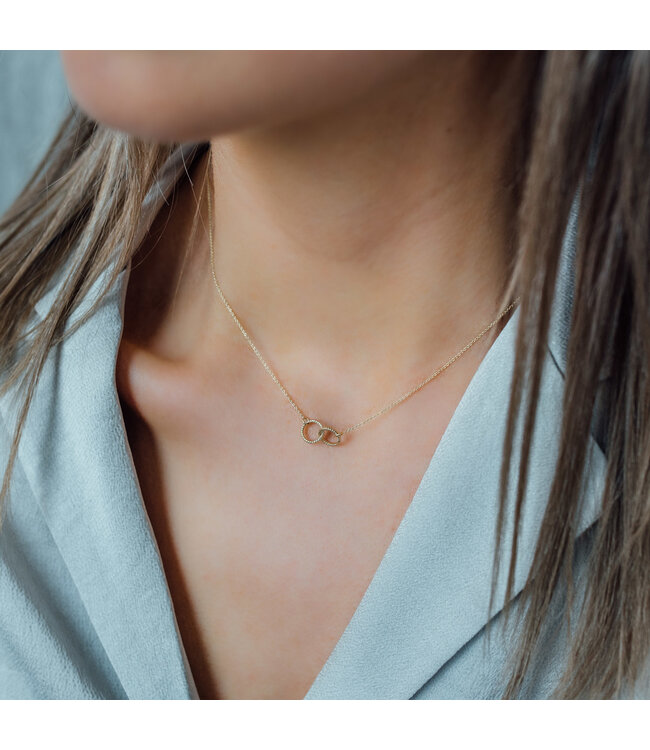 Just Franky Vintage Necklace Double Open Circle 42-44