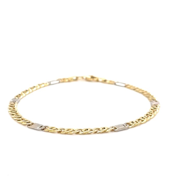 ROEMER 14k bicolor gouden armband valkenoog 3.5mm/19.5cm