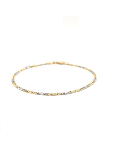 ROEMER ROEMER bicolor gouden armband valkenoog 2mm/19.5cm