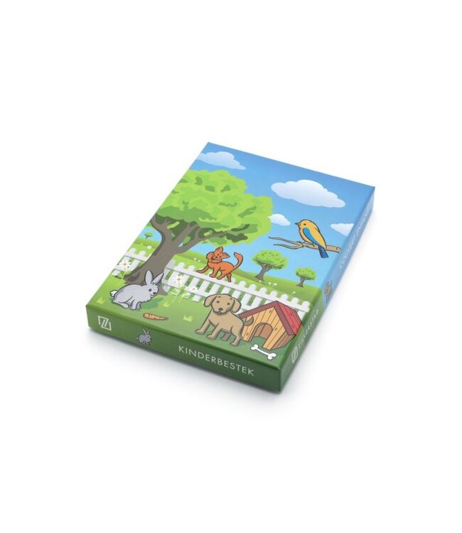 Kindercouvert Huisdieren, 4-delig, RVS