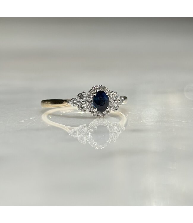 ROEMER  Ring  goud 14K met saffier 0.38ct en diamant 0.25ct R40873