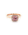 ROEMER ROEMER ring 14K rosegoud vierkant entourage morganiet met diamant 0.16ct 55