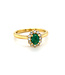 ROEMER ring 18K geelgoud entourage met Smaragd 0.46ct en diamant 0,26ct 55