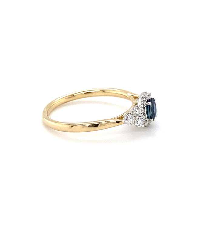 ROEMER  Ring  goud 14K met saffier 0.38ct en diamant 0.25ct R40873