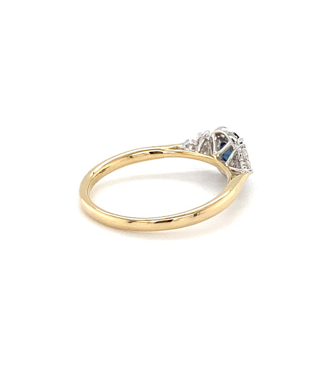 ROEMER  Ring  goud 14K met saffier 0.38ct en diamant 0.25ct R40873