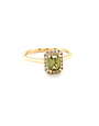 ROEMER ROEMER ring 14K geelgoud rechthoek entourage groene saffier 0.61ct met diamant 0.09ct 53
