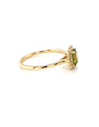 ROEMER ROEMER ring 14K geelgoud rechthoek entourage groene saffier 0.61ct met diamant 0.09ct 53