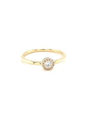 ROEMER ROEMER ring 14k geelgoud punto met diamant 0.15ct 52