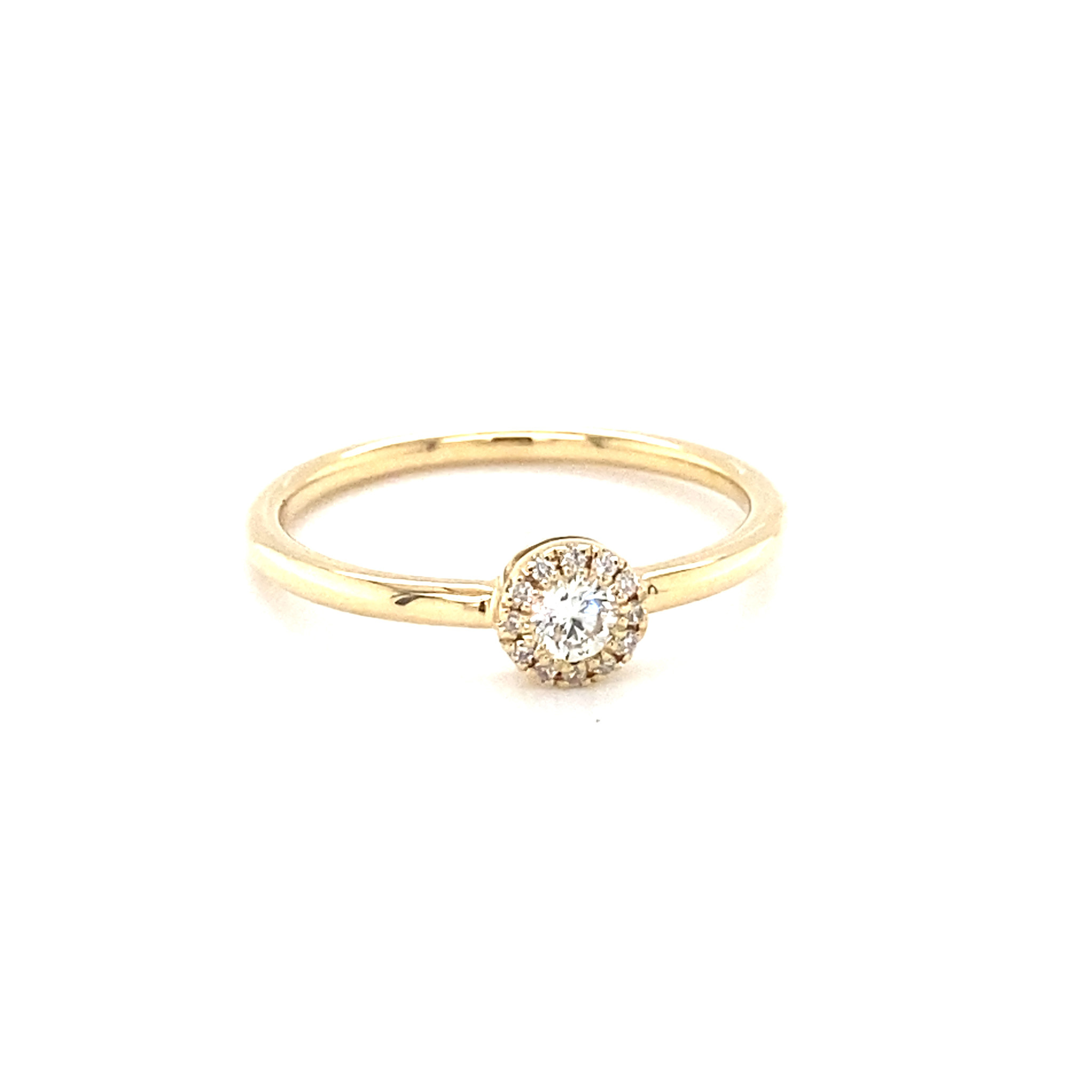 ROEMER ROEMER ring 14k geelgoud punto met diamant 0.15ct 52