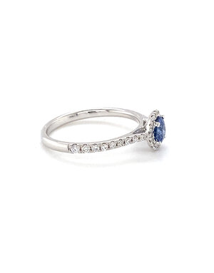 ROEMER ROEMER witgouden ring met licht blauwe saffier 0.56ct en diamant 0.25ct 54