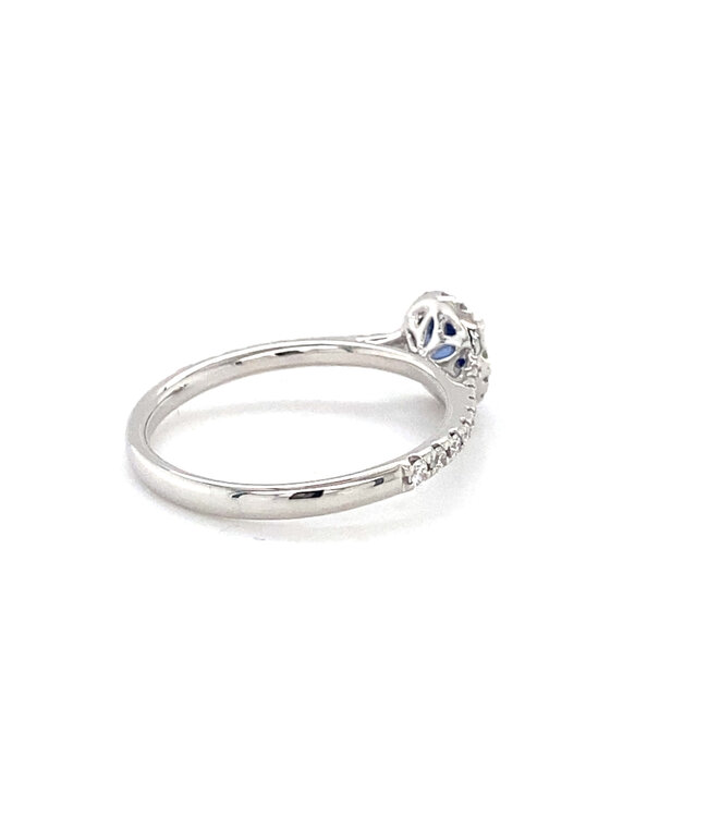 ROEMER witgouden ring met licht blauwe saffier 0.56ct en diamant 0.25ct 54