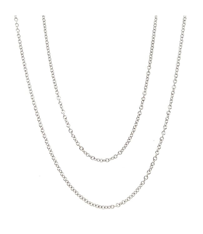 Positano 18k witgouden collier 70cm