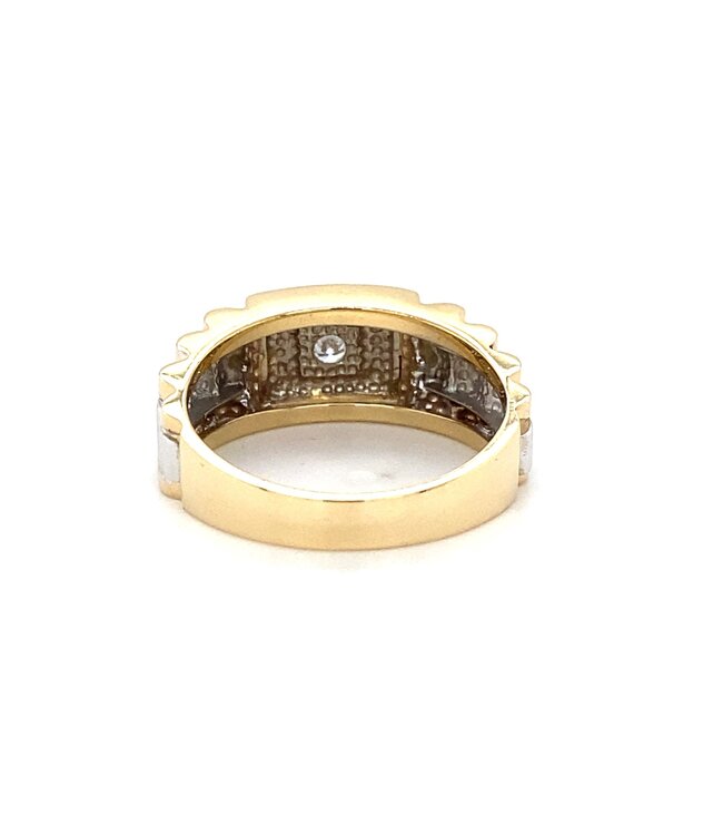 Roemer  biciolor gouden herenring President 0.10 ct. 40992 62