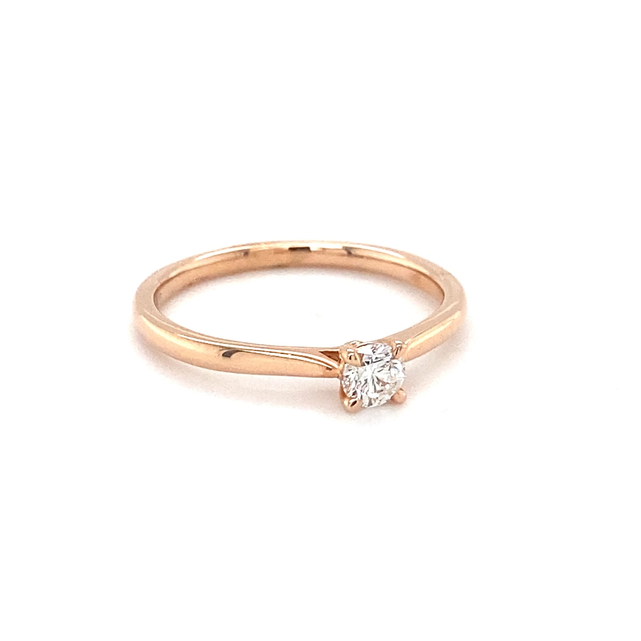 ROEMER ROEMER roségouden solitair ring 0.24ct