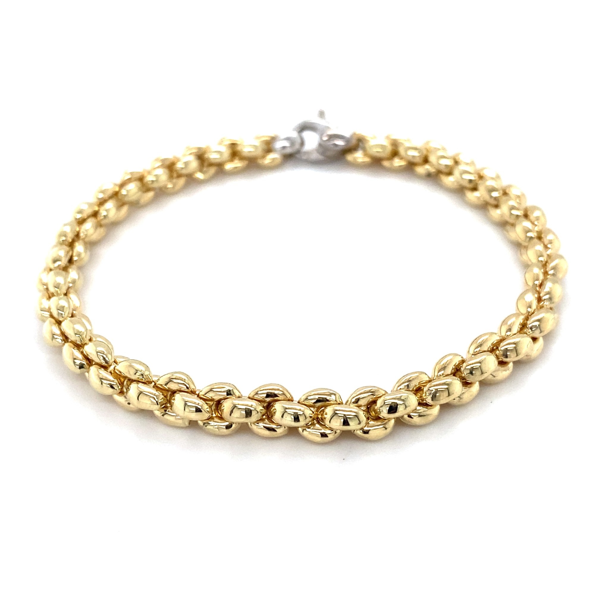 Monzario Oro Monzario armband 14k geelgoud met witgouden sluiting 933A