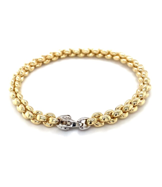 Monzario armband 14k geelgoud met witgouden sluiting 933A