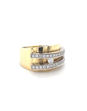 R&C R&C Bicolor gouden ring Galla RIN0052-PAVE
