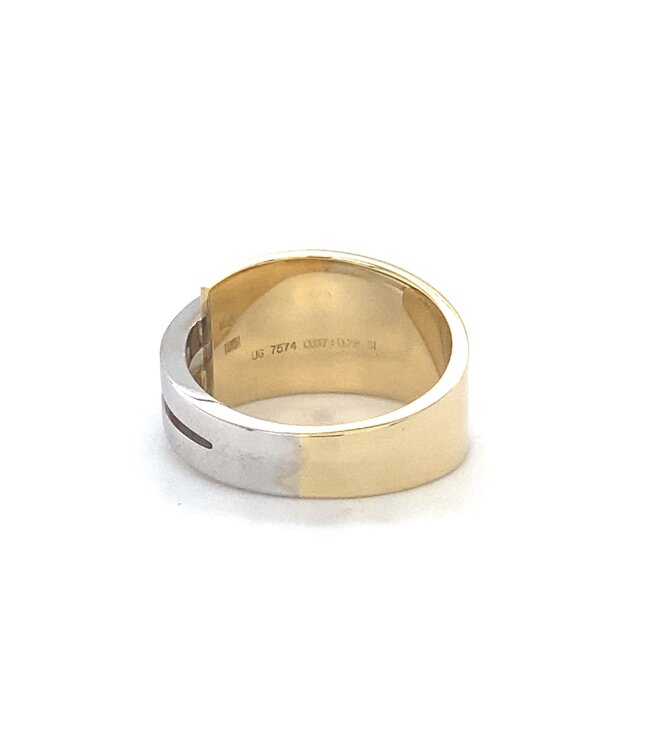 R&C Bicolor gouden ring Galla RIN0052-PAVE