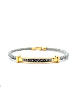 ROEMER ROEMER herenarmband 18K geelgoud met staal 19.5