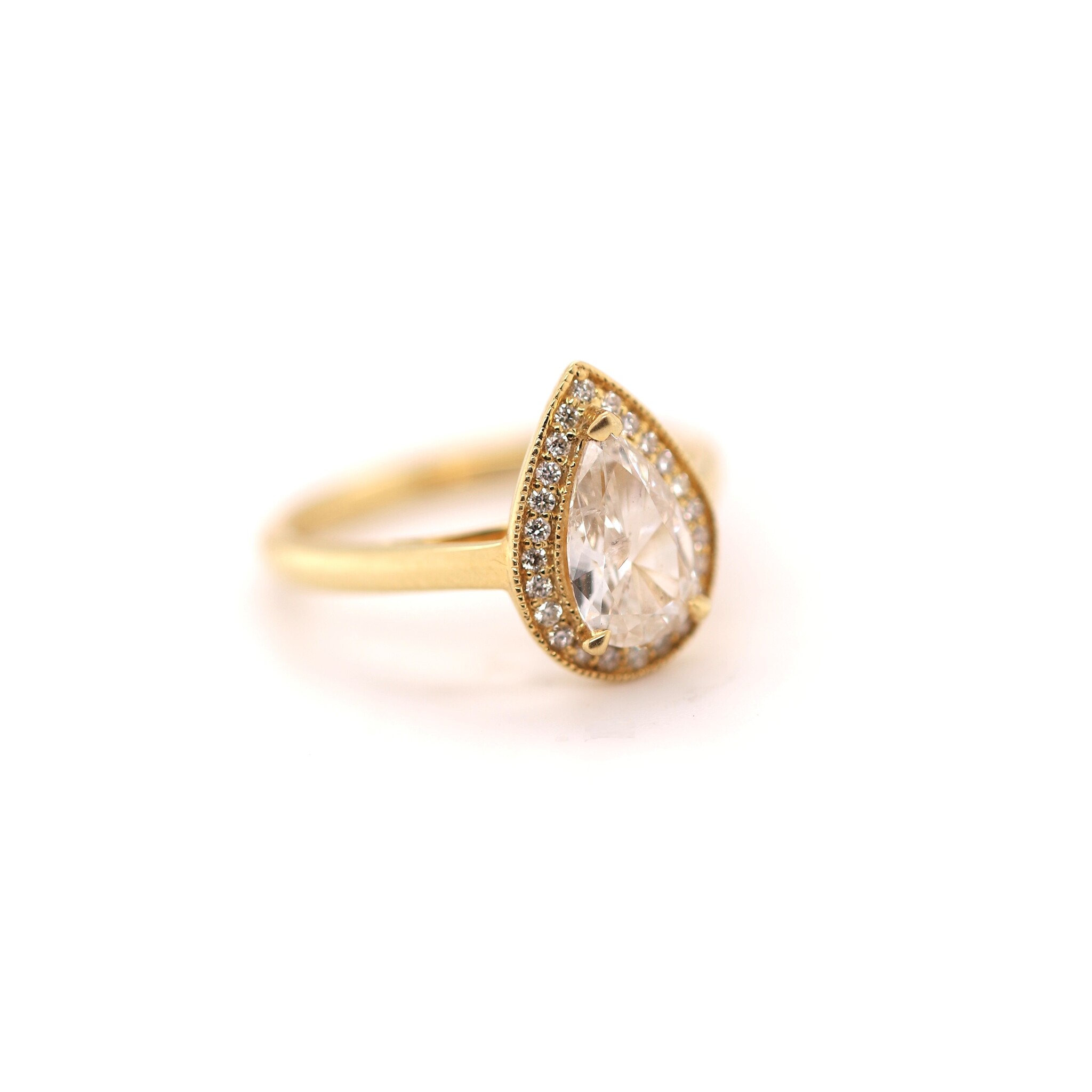 ROEMER ROEMER 18K geelgouden ring met diamant 1.26ct peer geslepen