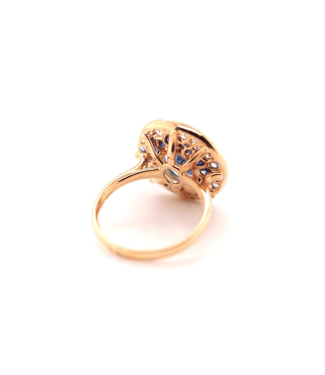 Positano 18K rosegouden ring Blue Star
