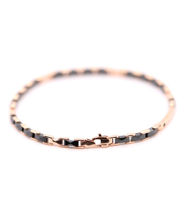 ROEMER armband 18K rosegoud met keramiek 20247