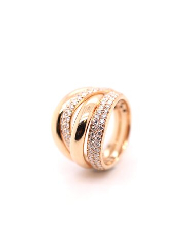 Positano Positano ring 18k rosegouden  1,17 ct diamant 53