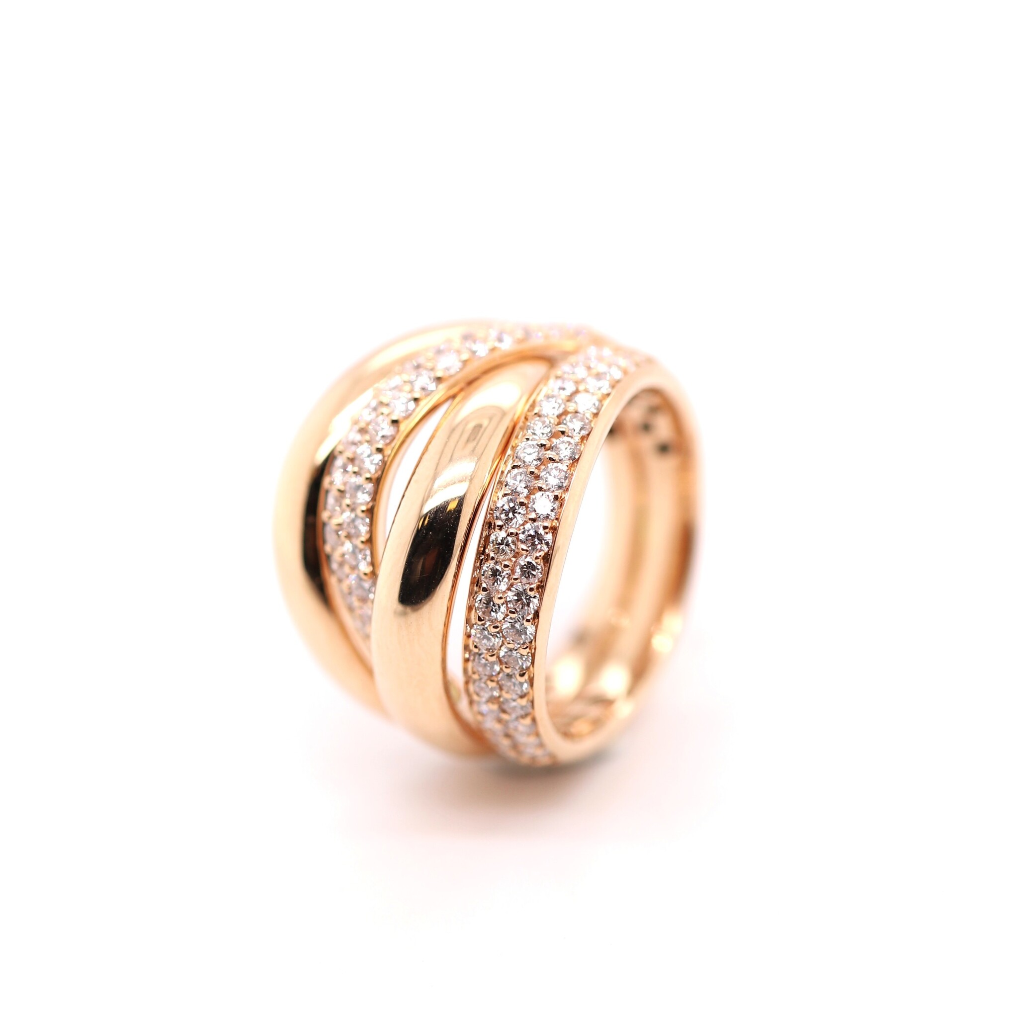 Positano Positano ring 18k rosegouden  1,17 ct diamant 53